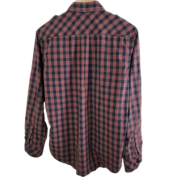 Tommy Hilfiger Men’s Red Plaid Trim Fit Casual Shirt Hilfiger logo size S - Picture 2 of 9